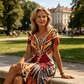 Rochie vintage cu mânecă scurtă pentru femei