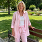 Bluză cu mânecă lungă din bumbac și lenjerie pentru femei și set de pantaloni