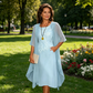 Rochie din șifon cu dantelă pentru femei, set de 2 piese