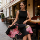 🌸Rochie midi elegantă, fără mâneci, cu croi în A și imprimeu floral👗❤️-13