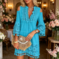 👗Rochie largă din bumbac și in, brodată, pentru femei🌸