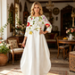 Rochie-cămașă pentru femei, cu mâneci strânse la talie și croi în A