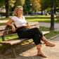 Pantaloni capri casual pentru femei, cu talie elastică