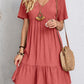 😍【S-3XL】👗Rochie lungă casual cu mânecă scurtă-5