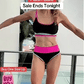 🔥🎁Noutate: 50 % REDUCERE🔥🌼 Set de bikini sportiv din nylon în trei piese, cu blocuri de culori – talie înaltă cu efect de slăbire a abdomenului 👙-21