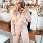 📦S-3XL🔥Femeie costum din două piese Set Casual cu mânecă lungă Sportswear Suit-3