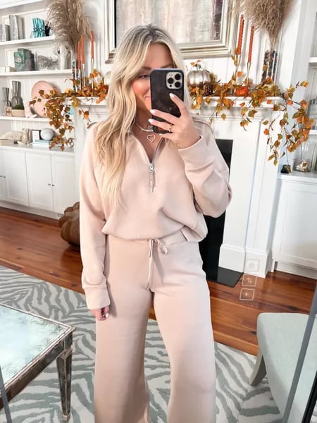 📦S-3XL🔥Femeie costum din două piese Set Casual cu mânecă lungă Sportswear Suit-3