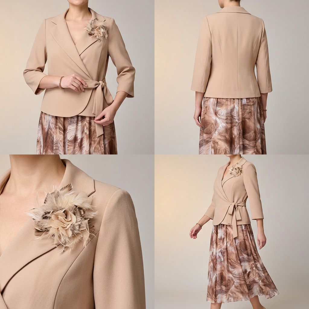 🔥50% REDUCERE💥Set elegant și la modă format din sacou și rochie-11