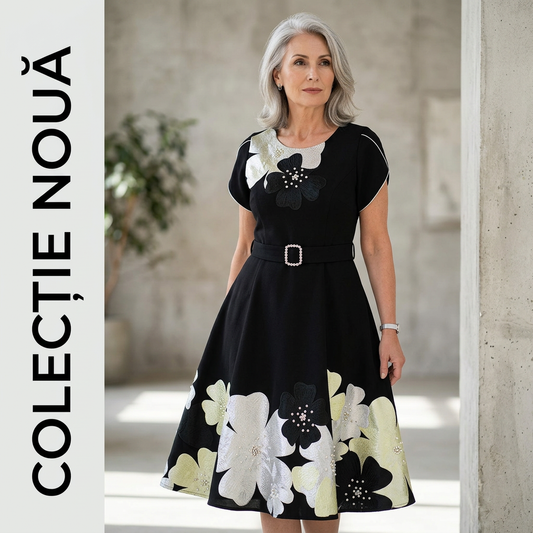 Rochie maxi pentru femei cu imprimeu floral și curea🌼😍