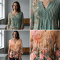 🌺Tricou cu imprimeu și decolteu în V pentru femei✨