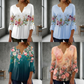 🌺Tricou cu imprimeu și decolteu în V pentru femei✨