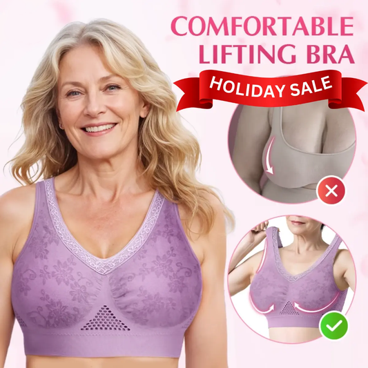 【✨1+1 gratuit - 2 bucăți】Sutien confortabil din bumbac pur, fără nasturi, cu efect de ridicare