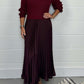 🔥 Rochie plisată elegantă și elegantă cu un decolteu rotund-8