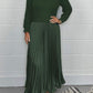 🔥 Rochie plisată elegantă și elegantă cu un decolteu rotund-9