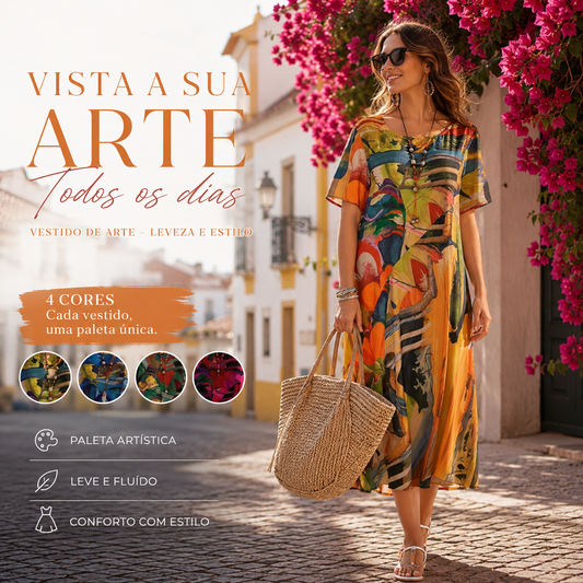 ❤️‍🔥Rochie fluidă în culori tropicale vibrante