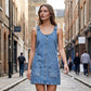 Oferte noi – Rochie lejeră cu bretele din denim pentru femei