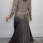🔥 Rochie plisată elegantă și elegantă cu un decolteu rotund-4