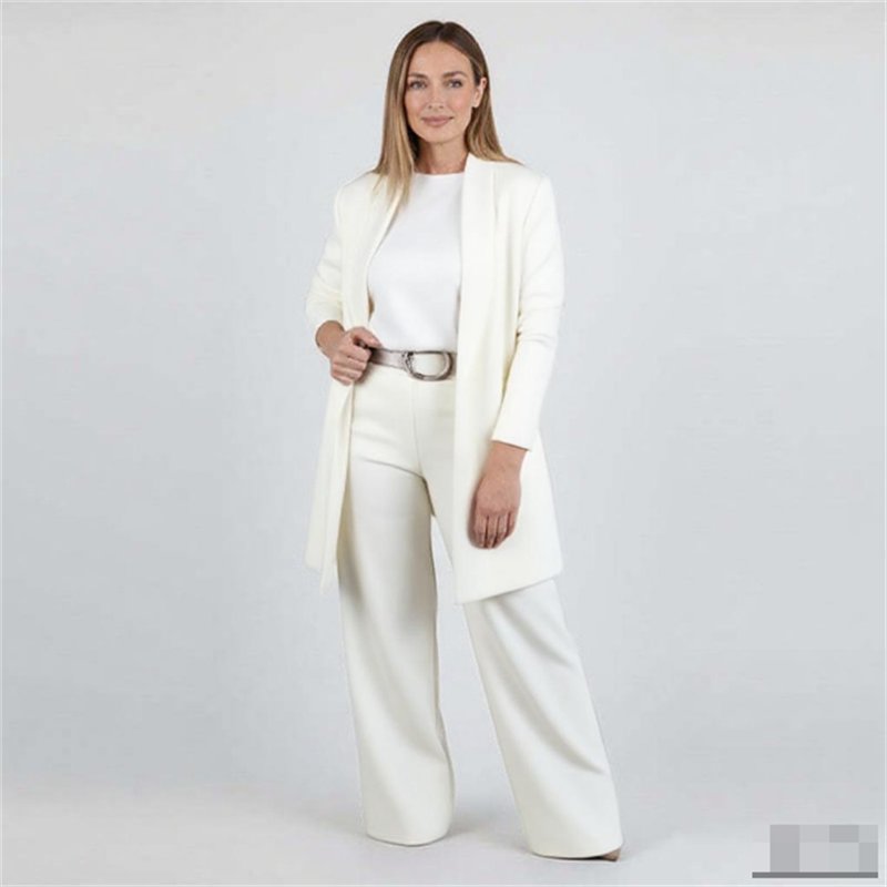 ⏳Ofertă specială limitată⏰Set elegant din 3 piese, incluzând cardigan lung, top și pantaloni💞-5