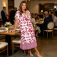 🌸 Rochie casual cu decolteu în V și imprimare cu franjuri