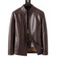 Bărbați cald Plush Lining jacheta de piele Coat-6