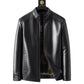 Bărbați cald Plush Lining jacheta de piele Coat-10