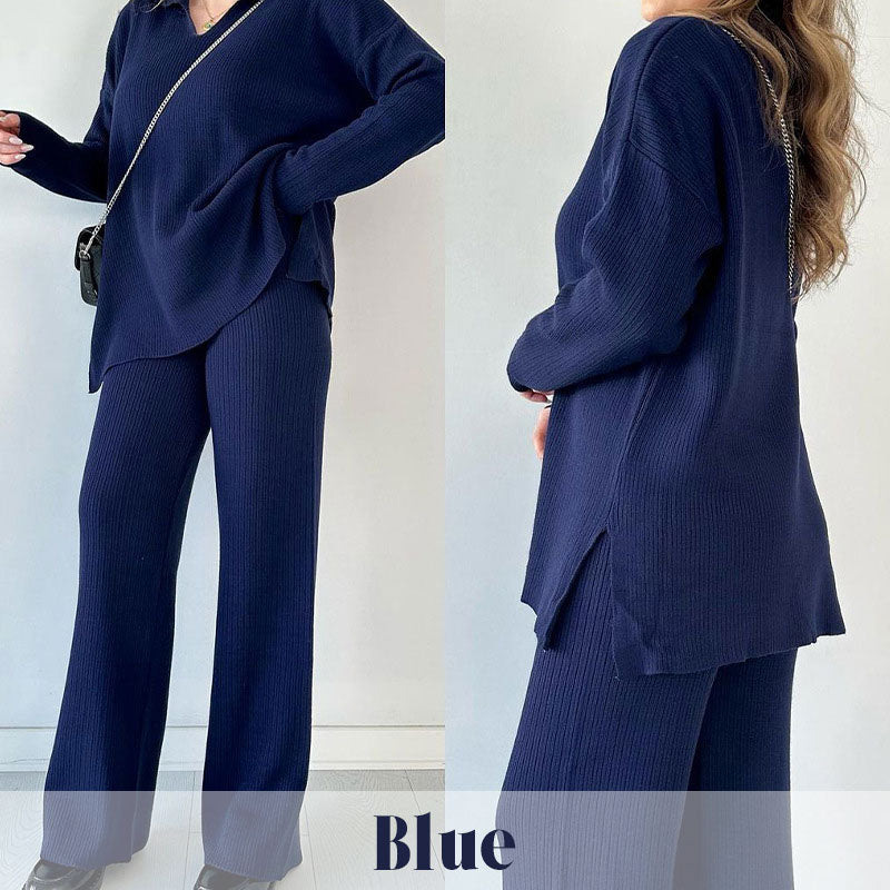 💝Set 2 piese tricotate toamnă/iarnă cu decolteu ascuțit-13