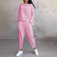 💖Set de 2 piese cu bluză cu mâneci lungi și gât rotund și pantaloni-6