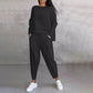 💖Set de 2 piese cu bluză cu mâneci lungi și gât rotund și pantaloni-11