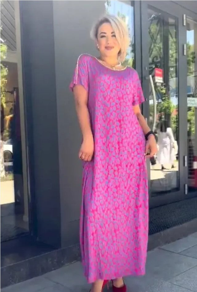 👗 Rochie Florală pentru Mărimi Mari în Violet-4