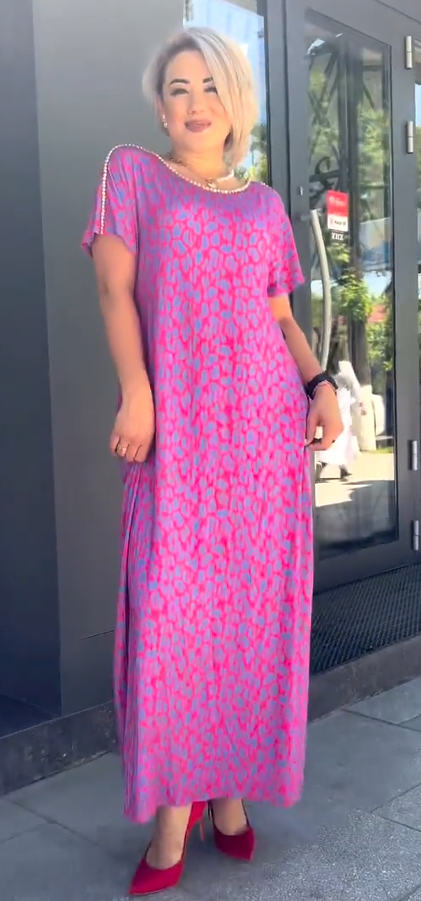 👗 Rochie Florală pentru Mărimi Mari în Violet-7