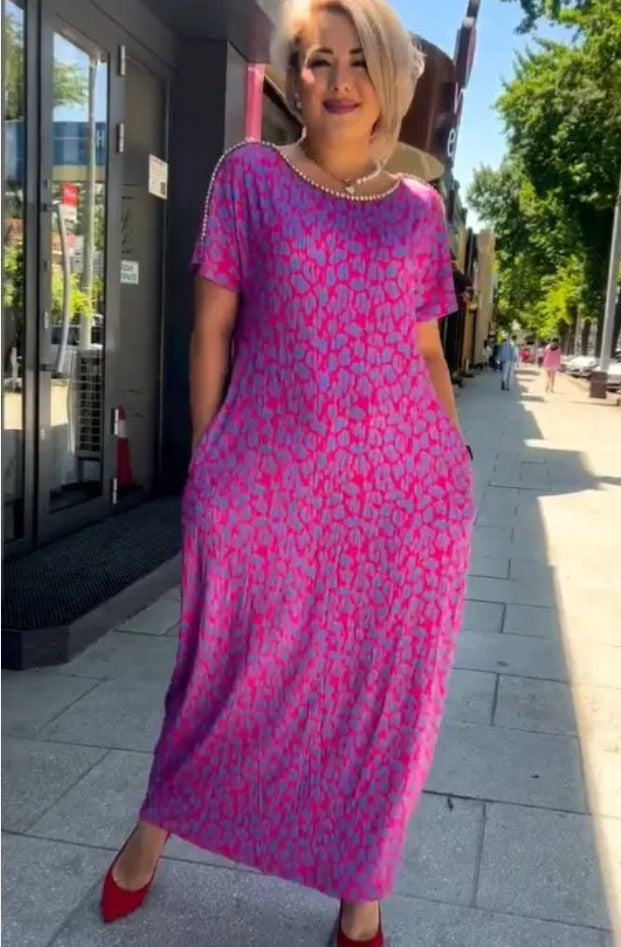 👗 Rochie Florală pentru Mărimi Mari în Violet-6