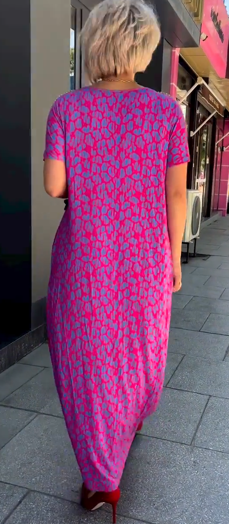 👗 Rochie Florală pentru Mărimi Mari în Violet-8