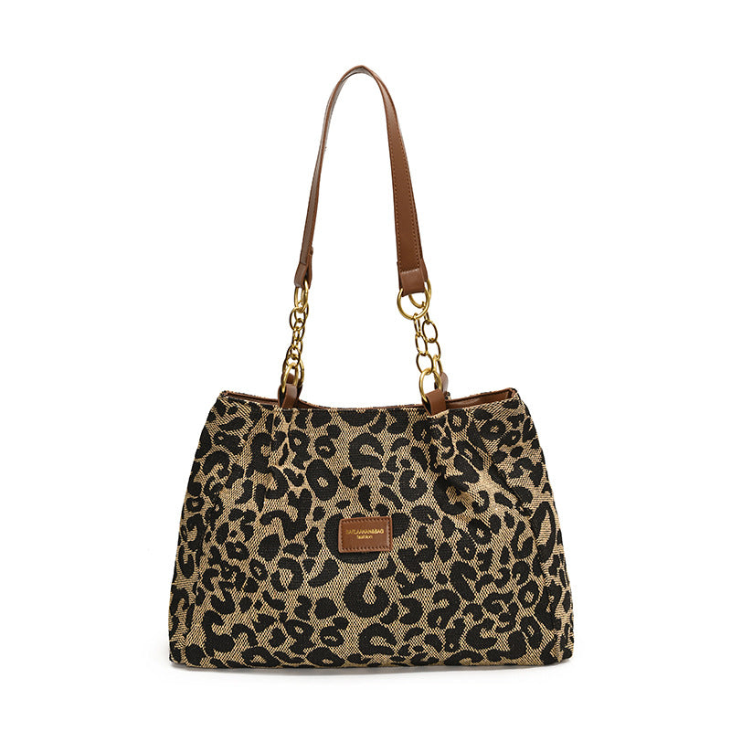🔥Capacitate mare Tote sac cu imprimare leopard-8