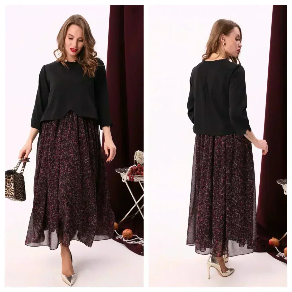 【M-4XL】💗Set fustă cu bust elegant-11