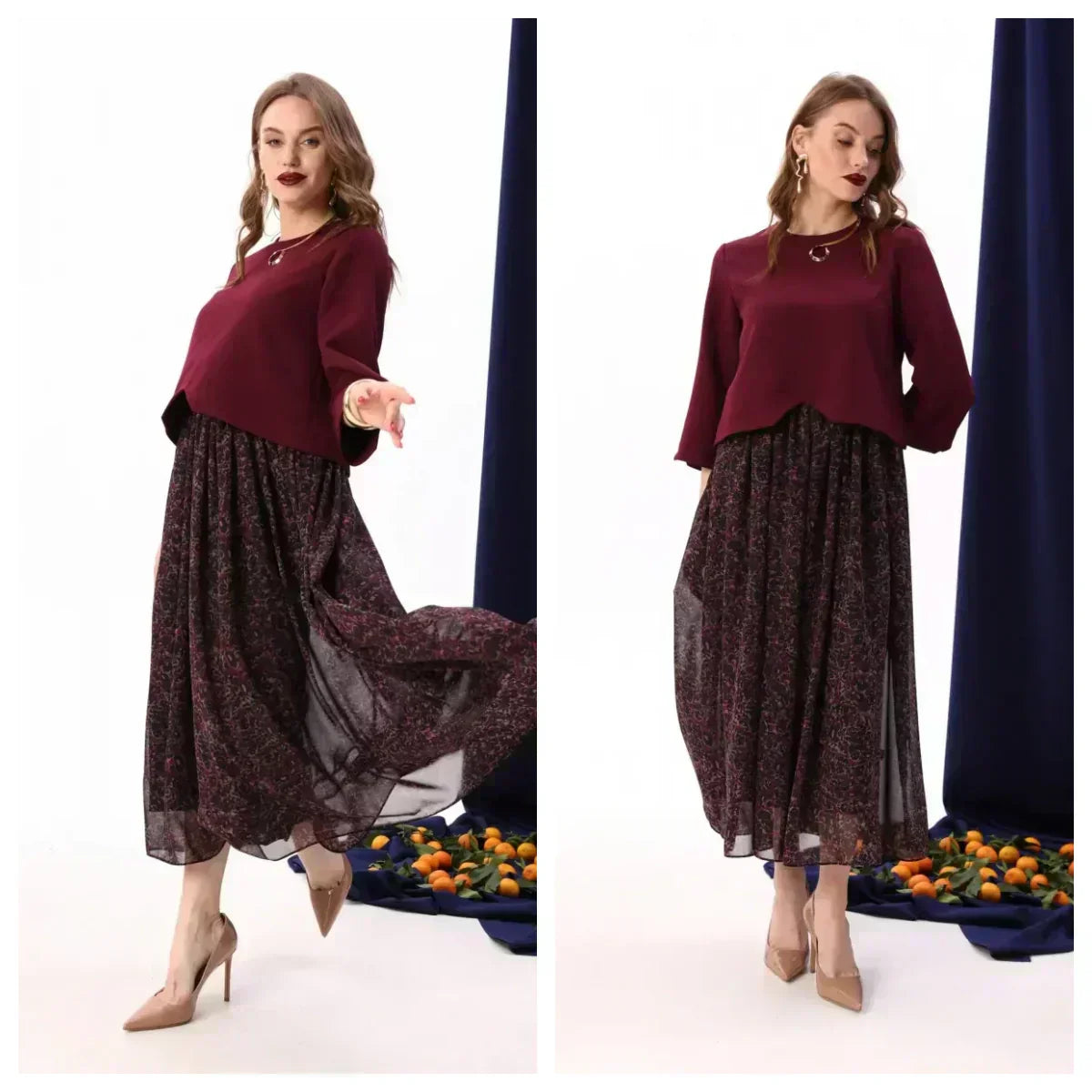【M-4XL】💗Set fustă cu bust elegant-9