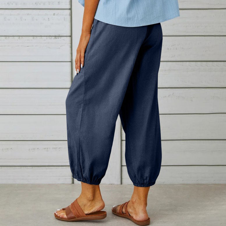 ✨Pantaloni largi cu picior drept din bumbac și lenjerie de bumbac pentru femei-10