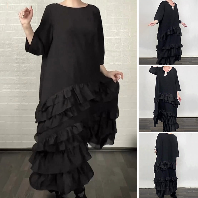 🔥Ofertă specială pentru noile sosiri - Rochie fluidă, supradimensionată, cu volane și straturi