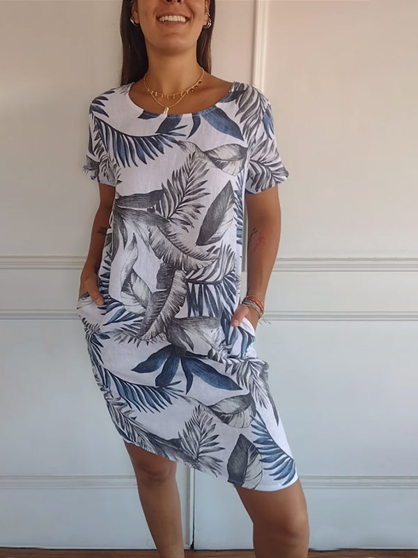 👗 Ofertă de Vară 🌸 Rochie Casual cu Imprimat și Buzunare-8