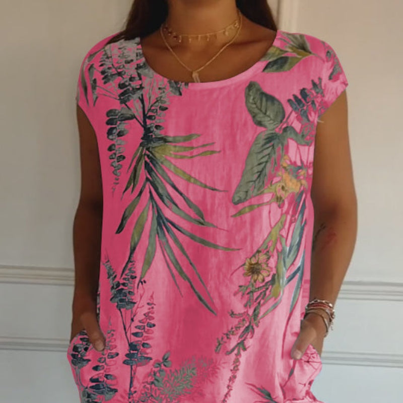 👗 Ofertă de Vară 🌸 Rochie Casual cu Imprimat și Buzunare-10