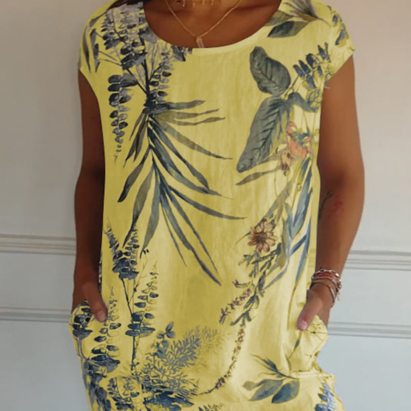 👗 Ofertă de Vară 🌸 Rochie Casual cu Imprimat și Buzunare-9