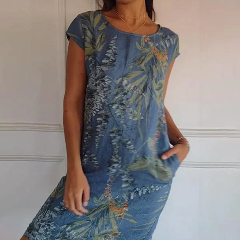 👗 Ofertă de Vară 🌸 Rochie Casual cu Imprimat și Buzunare-12