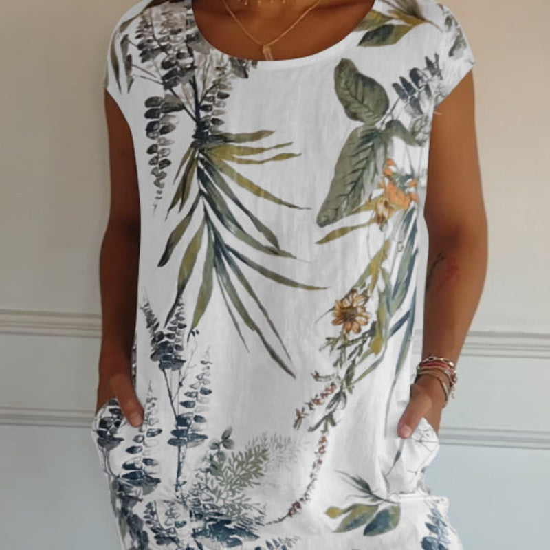 👗 Ofertă de Vară 🌸 Rochie Casual cu Imprimat și Buzunare-11