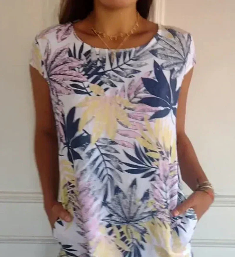 👗 Ofertă de Vară 🌸 Rochie Casual cu Imprimat și Buzunare-14