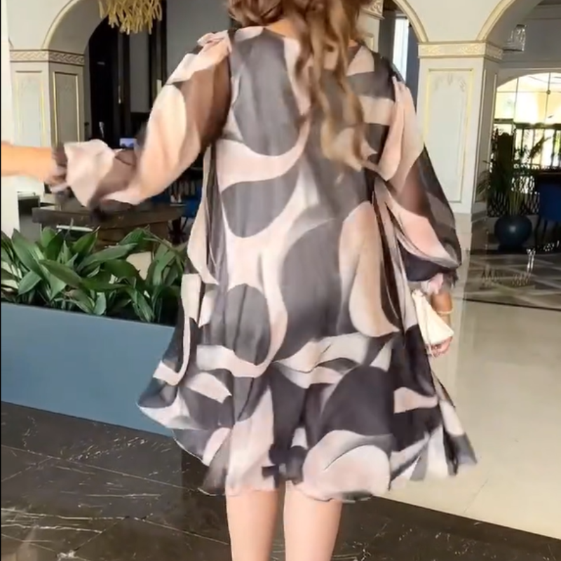 🌸Respirabil și confortabil plus dimensiunea rochii de sifon-5