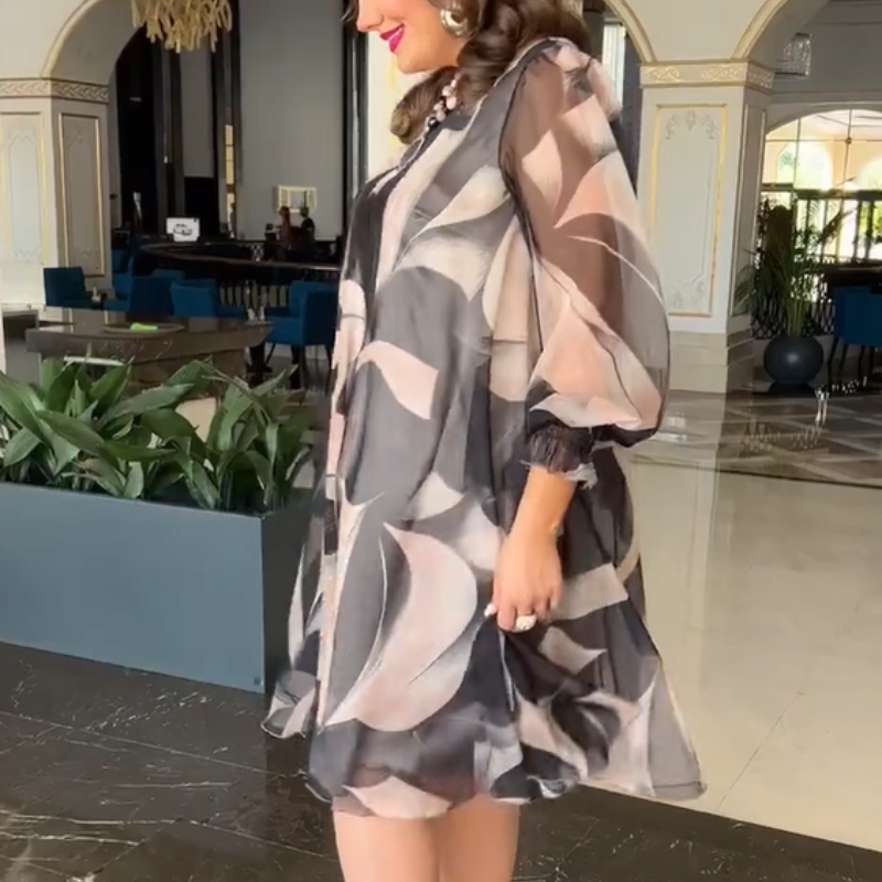 🌸Respirabil și confortabil plus dimensiunea rochii de sifon-6