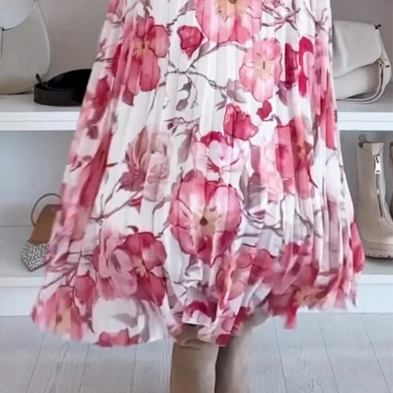 💖Set din două piese: top cu imprimeu floral și umeri descoperiți și 💖 fustă maxi-3