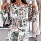 💖Set din două piese: top cu imprimeu floral și umeri descoperiți și 💖 fustă maxi-8