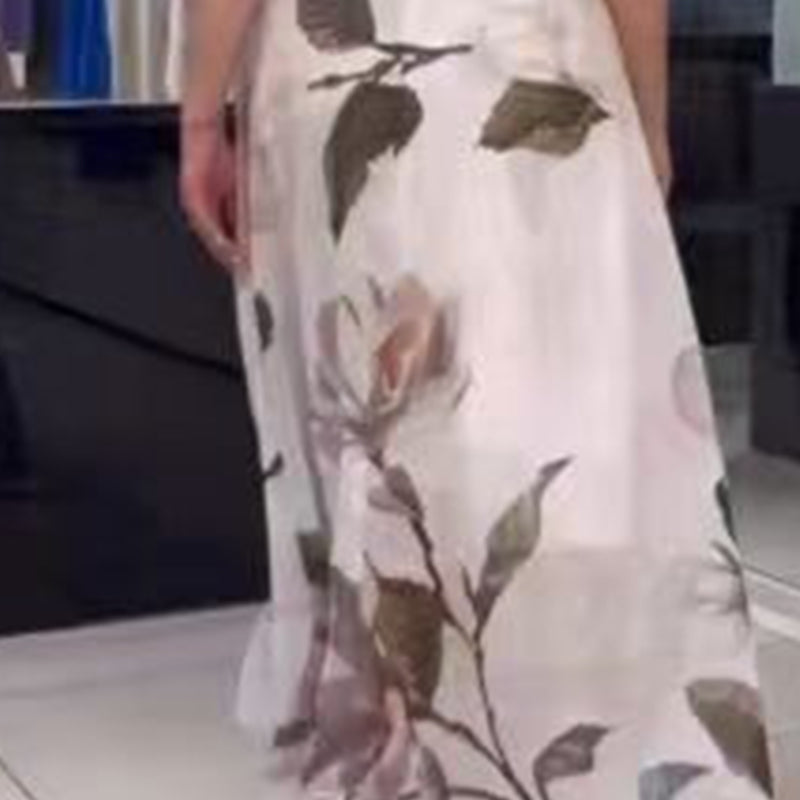 🌹Floral Plus Dimensiune rochie cu curea-3