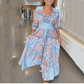 🔥 Rochie lungă elegantă cu flori pentru femei