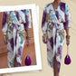 🎨👗Set elegant de rochie în două piese pentru femei, cu imprimeu acuarelă și croială înfășurată
